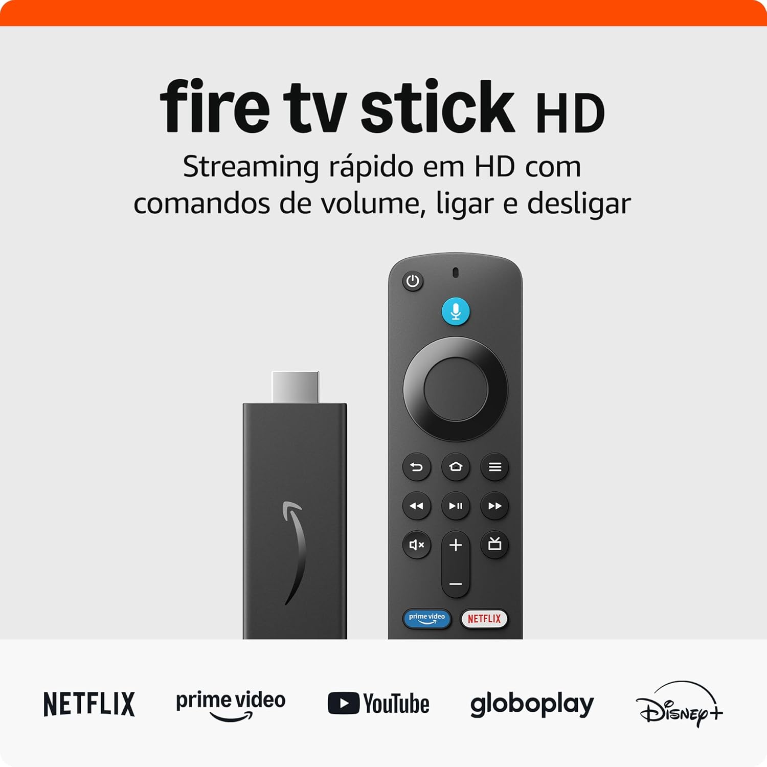 Fire TV Stick HD | com Alexa, controles de casa inteligente e streaming em HD