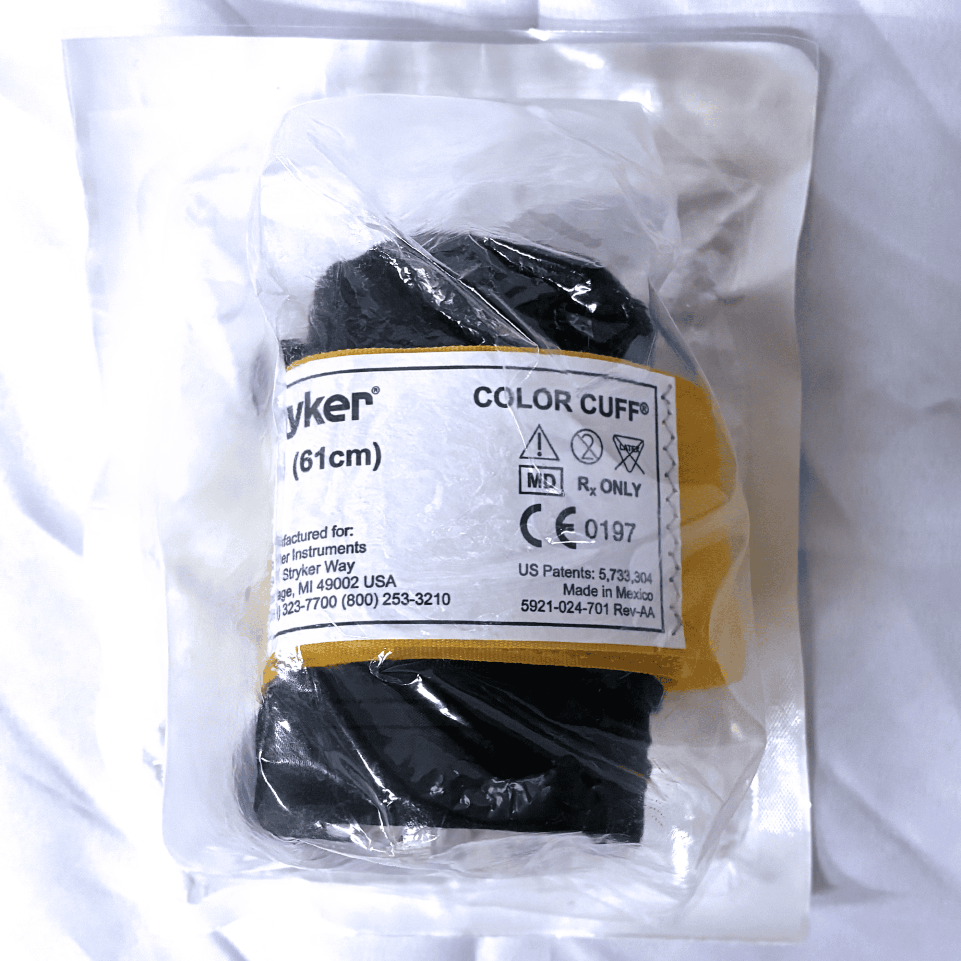 Manguito Stryker COLOR CUFF Amarelo 24 Pol 61cm Duas Vias - Imagem 4