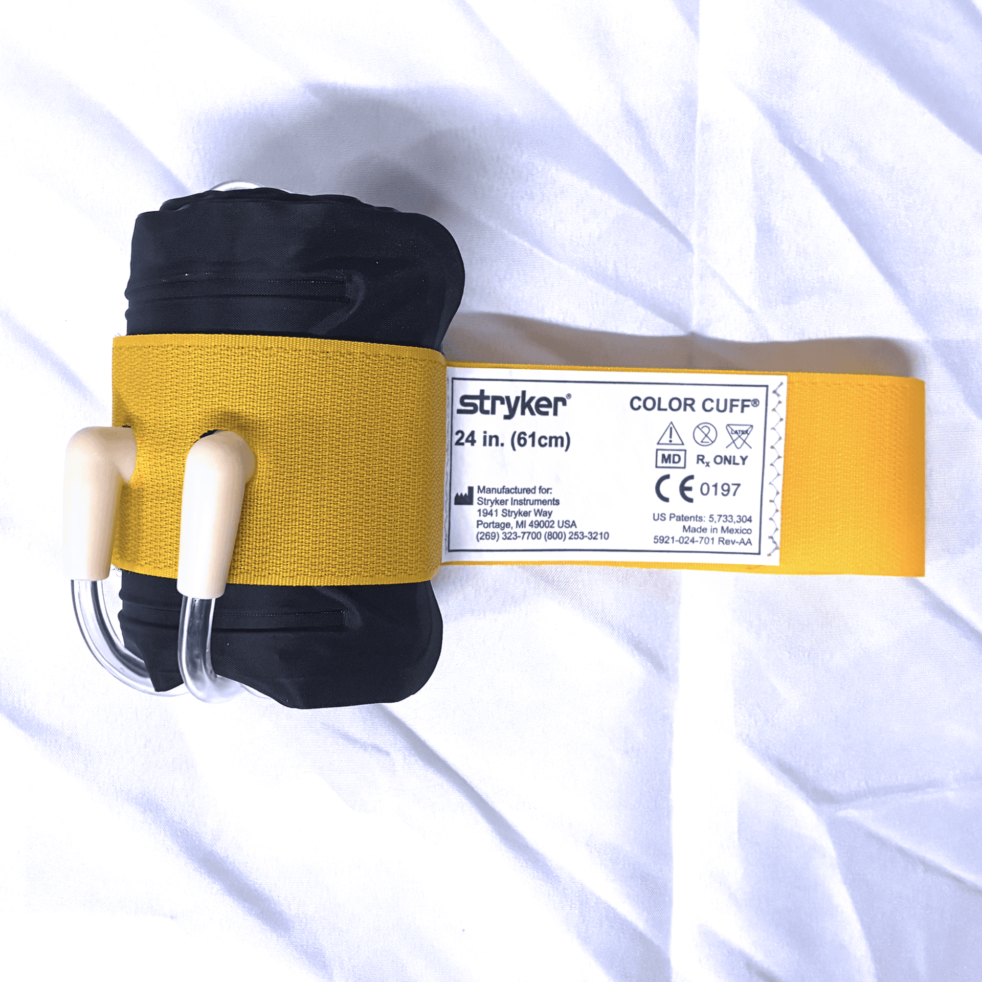 Manguito Stryker COLOR CUFF Amarelo 24 Pol 61cm Duas Vias - Imagem 3