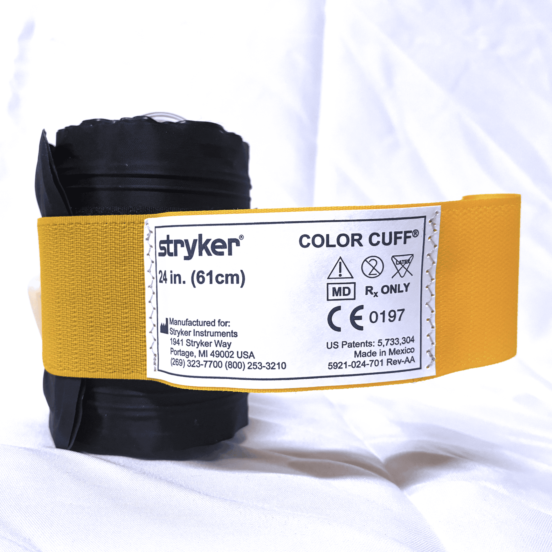 Manguito Stryker COLOR CUFF Amarelo 24 Pol 61cm Duas Vias - Imagem 2